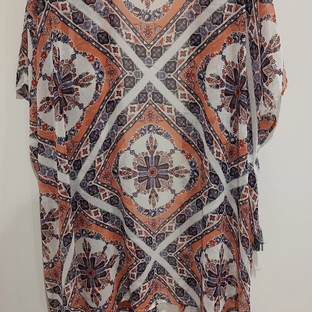 Xhilaration Boho Women's Orange and Blue Pattern Cover Up